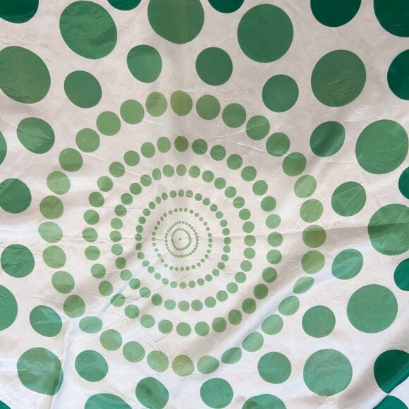 Vintage Scarf, Green Polka Dots, 1990's Ladies Scarf, Retro, Groovy, - Picture 6 of 6